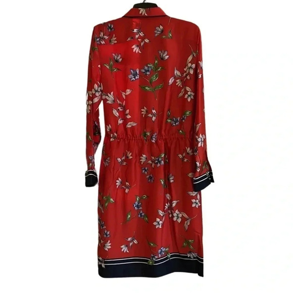 Lauren Ralph Lauren Paza Red Floral Print Twill Dress Size 10 - Picture 7 of 10